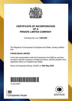 Forge Bear Limited Certificate